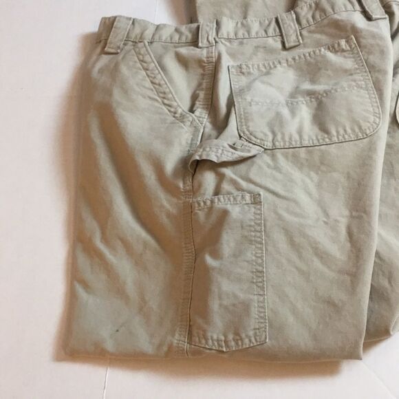 Carhartt Dungaree Fit 100% Cotton Tan Utility Work Cargo Pants 36x32 - Picture 15 of 16